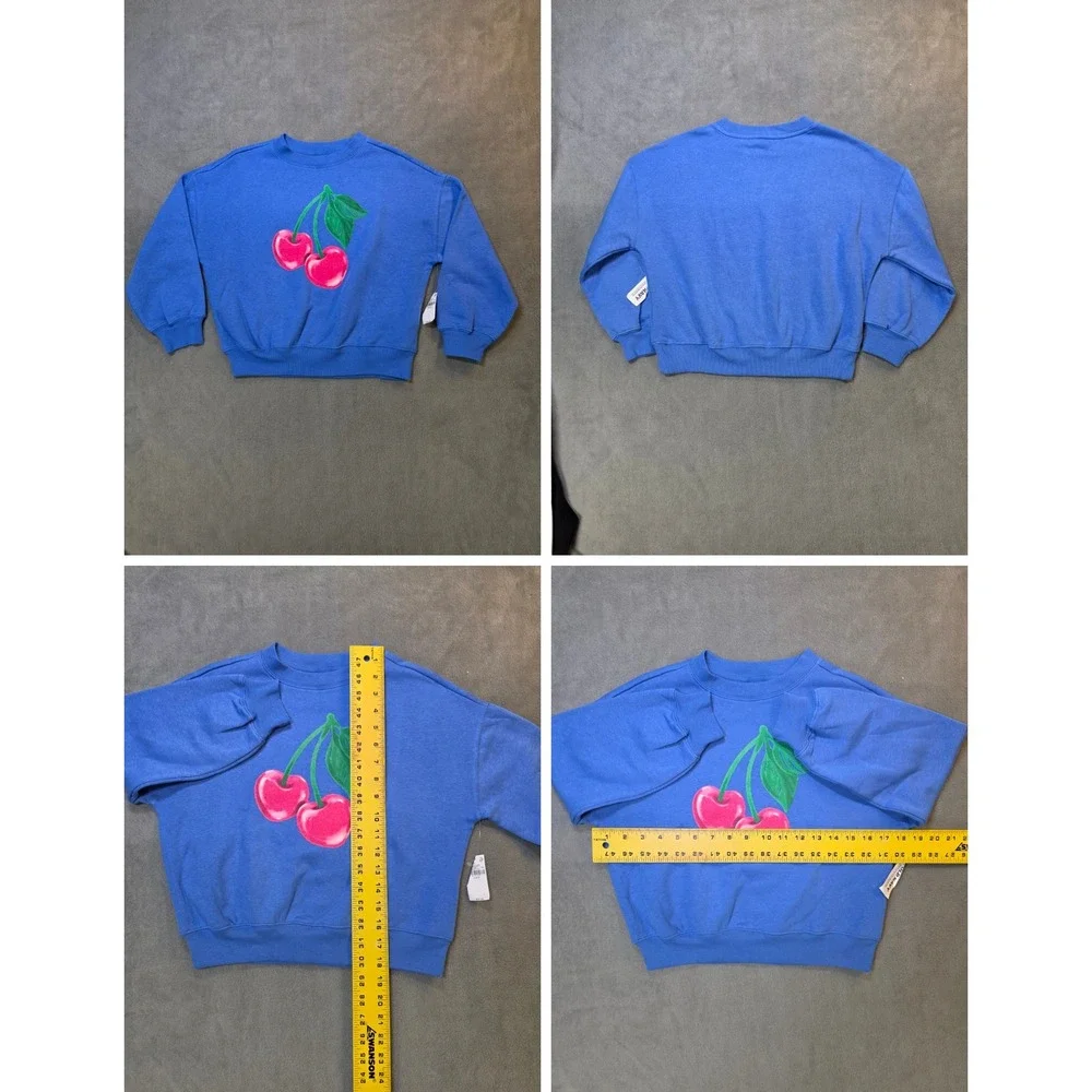 Old Navy Girls 6-7 Cherry Sweatshirt Heart Long Sleeve Tops 3 Piece Bundle